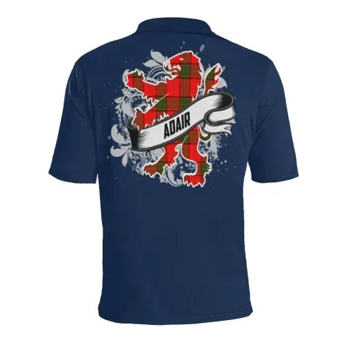 Adair Clan Polo Shirt, Scottish Tartan Adair Clans Polo Shirt Lion Style