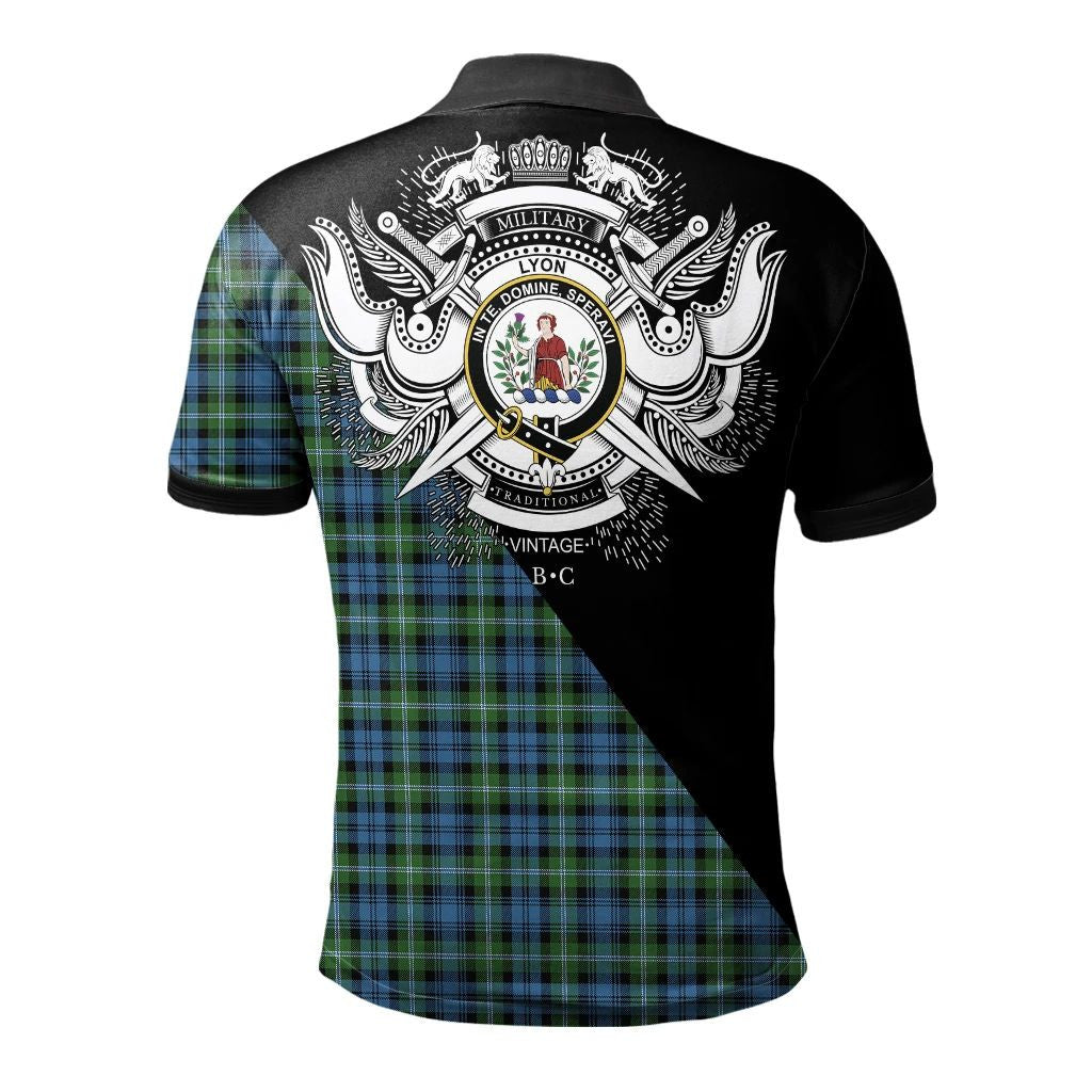 Lyon Clan Polo Shirt, Scottish Tartan Lyon Clans Polo Shirt Military Style