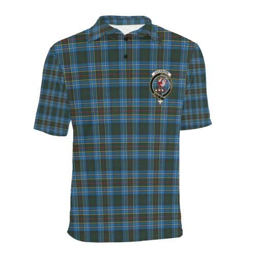 Cockburn Modern Clan Polo Shirt, Scottish Tartan Cockburn Modern Clans Polo Shirt Badge Style