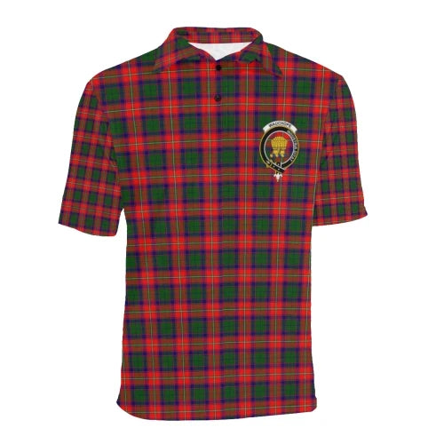 Wauchope Tartan Clan Polo Shirt, Scottish Tartan Wauchope Tartan Clans Polo Shirt Badge Style