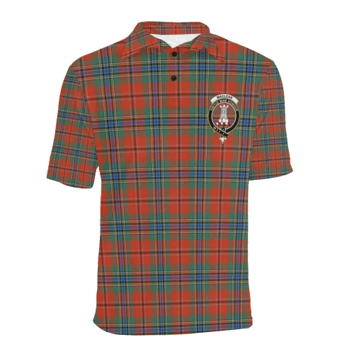 Maclean Of Duart Ancient Clan Polo Shirt, Scottish Tartan Maclean Of Duart Ancient Clans Polo Shirt Badge Style