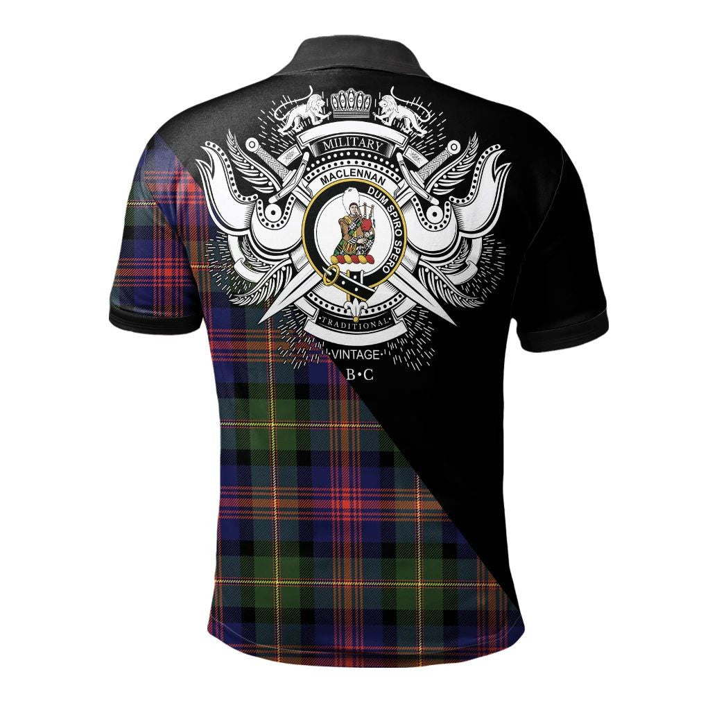 MacLennan Clan Polo Shirt, Scottish Tartan MacLennan Clans Polo Shirt Military Style