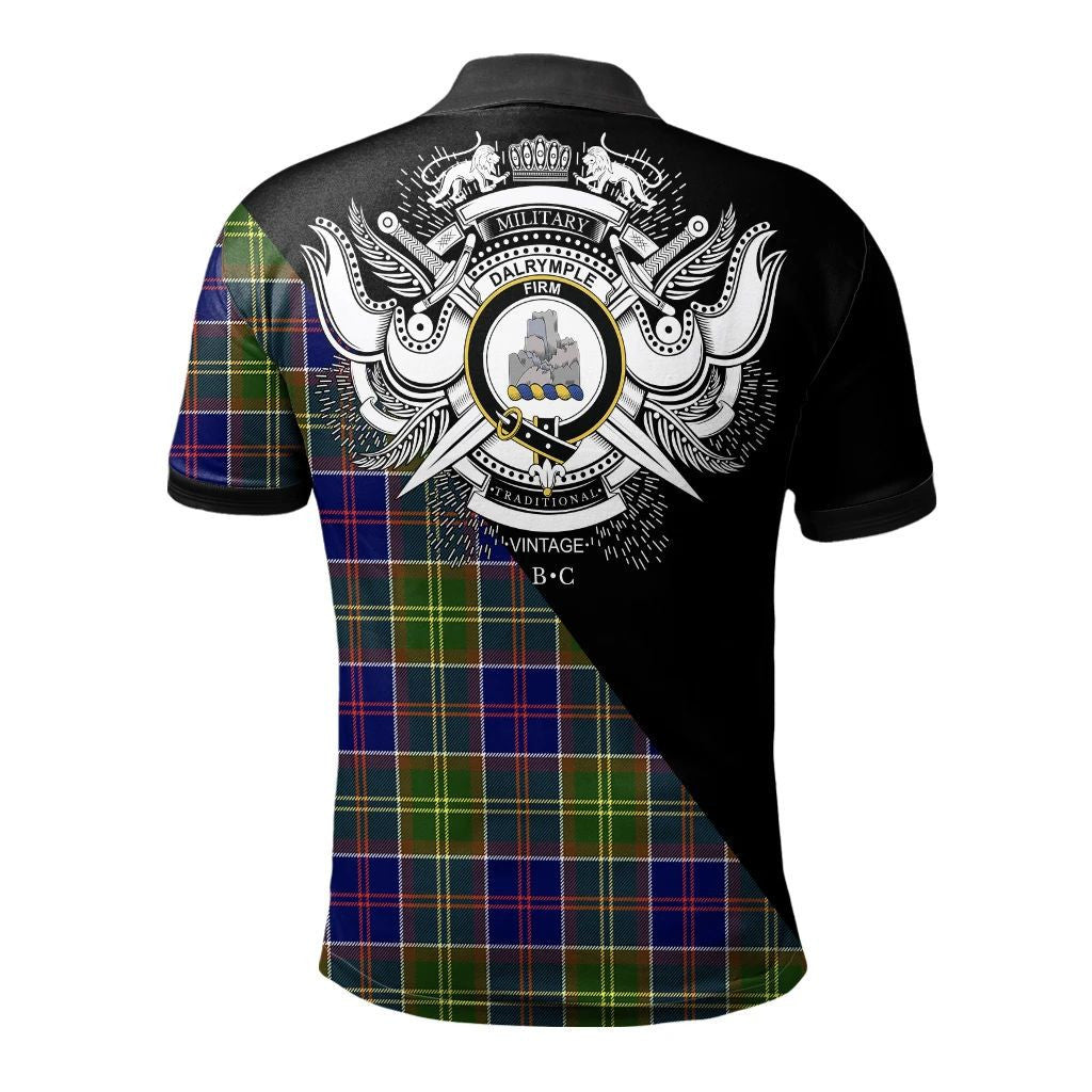 Dalrymple Clan Polo Shirt, Scottish Tartan Dalrymple Clans Polo Shirt Military Style