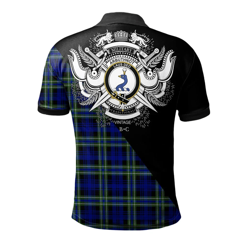 Arbuthnot Modern Clan Polo Shirt, Scottish Tartan Arbuthnot Modern Clans Polo Shirt Military Style