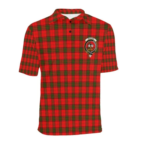 Maxtone Clan Polo Shirt, Scottish Tartan Maxtone Clans Polo Shirt Badge Style