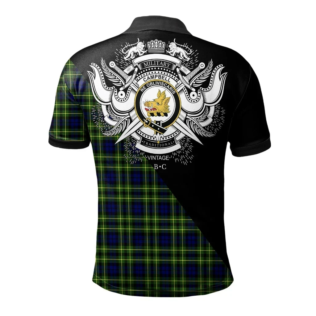 Campbell of Breadalbane Modern Clan Polo Shirt, Scottish Tartan Campbell of Breadalbane Modern Clans Polo Shirt Military Style