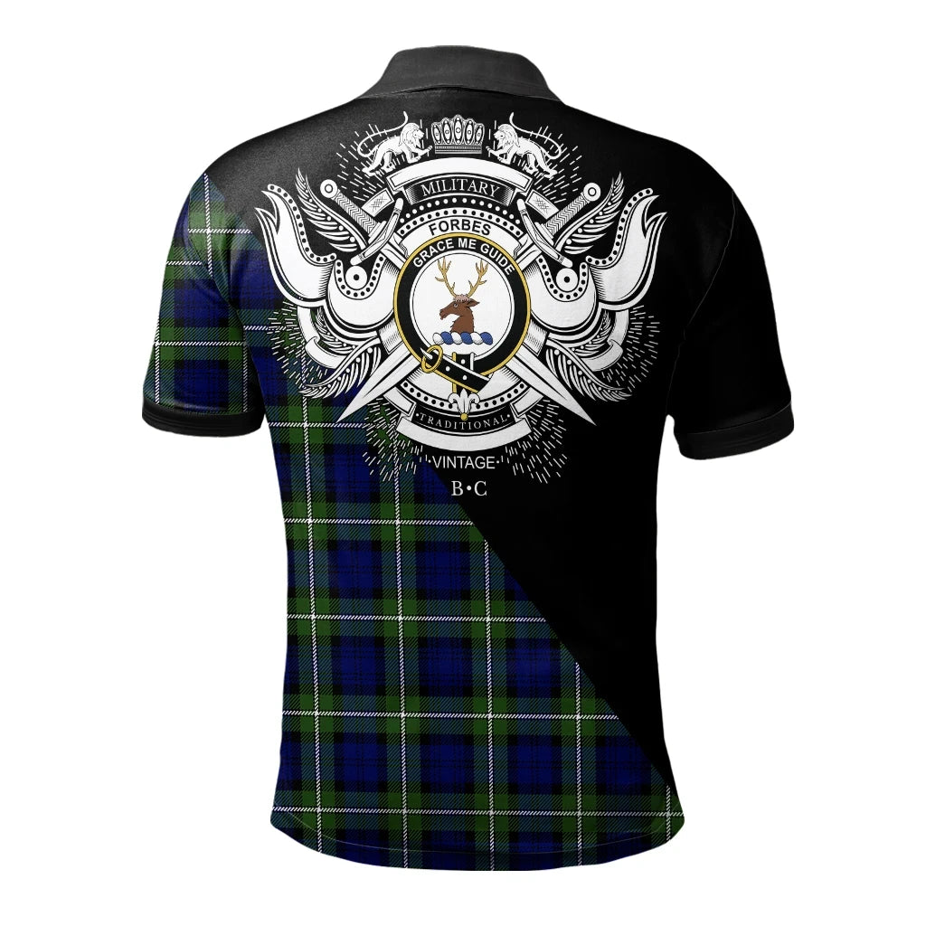Forbes Modern Clan Polo Shirt, Scottish Tartan Forbes Modern Clans Polo Shirt Military Style