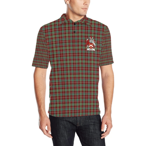 Golden Tartan Clan Badge Polo Shirt