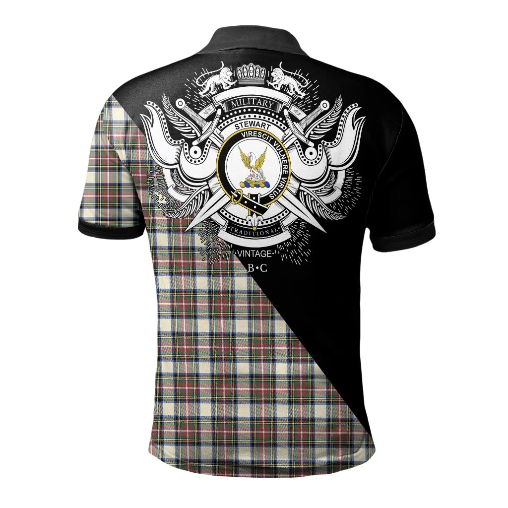 Stewart Dress Ancient Clan Polo Shirt, Scottish Tartan Stewart Dress Ancient Clans Polo Shirt Military Style