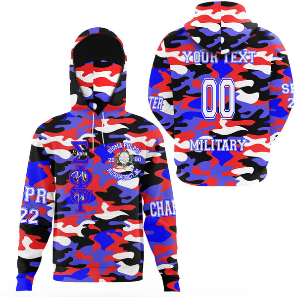 (Custom) Clothing - Sigma Phi Psi Camo Hoodie Gaiter A35