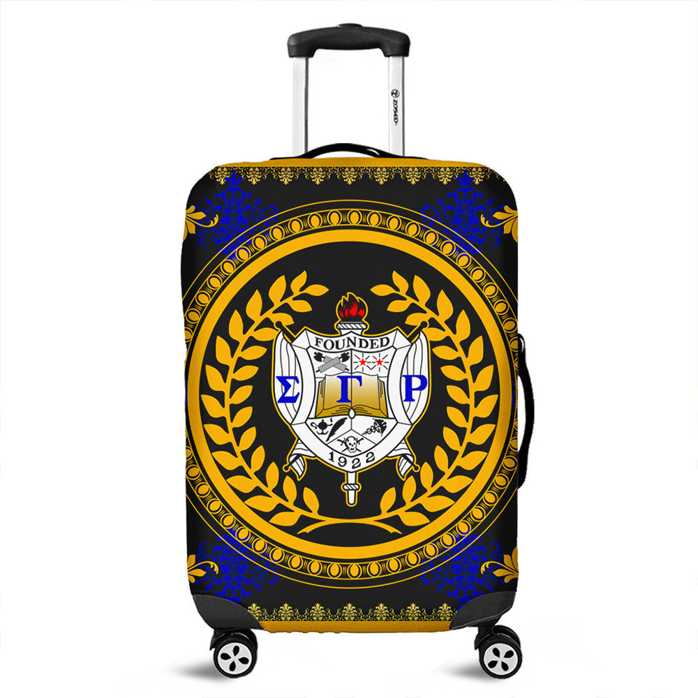 Sorority Luggage Cover - Floral Circle Sigma Gamma Rho Travel Suitcase Cover