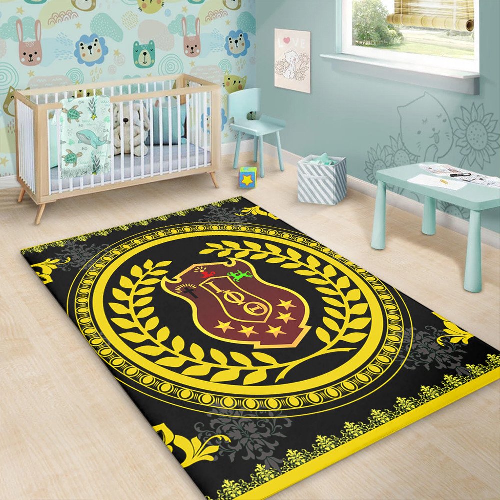 Fraternity Area Rug - Floral Circle Iota Phi Theta Area Rug