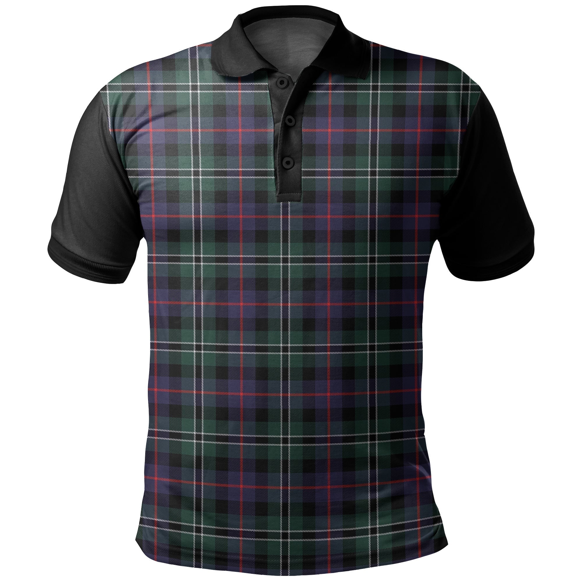 Rose Hunting Modern Tartan Classic Polo Shirt Black Neck Style