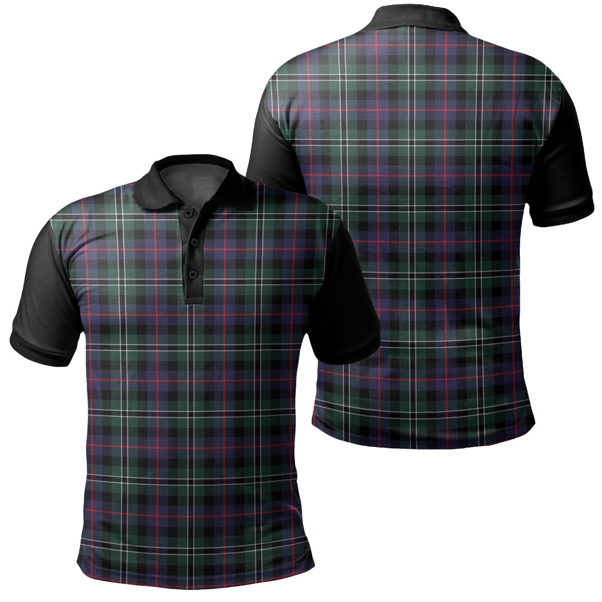 Rose Hunting Modern Tartan Classic Polo Shirt Black Neck Style