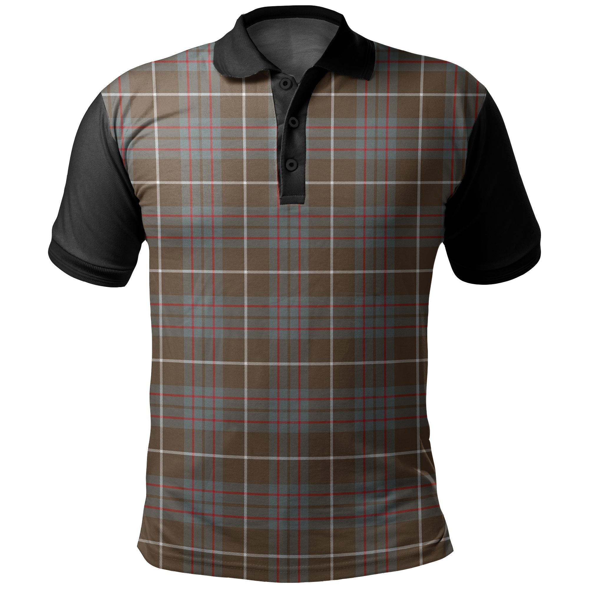 MacIntyre Hunting Weathered Tartan Classic Polo Shirt Black Neck Style