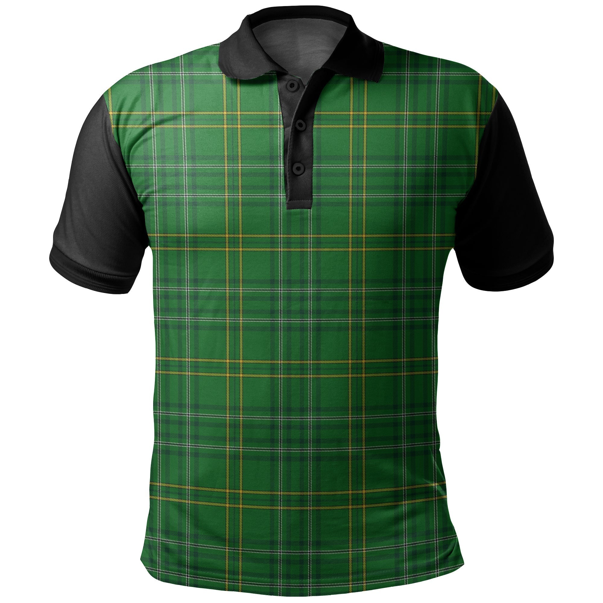 Wexford County Tartan Classic Polo Shirt Black Neck Style
