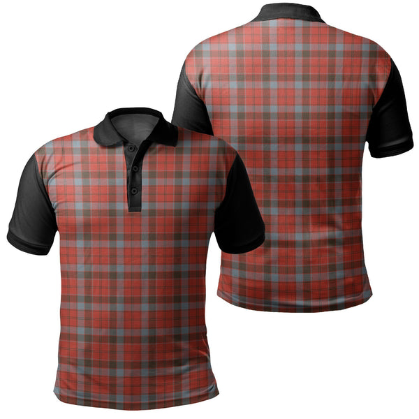 Robertson Weathered Tartan Classic Polo Shirt Black Neck Style