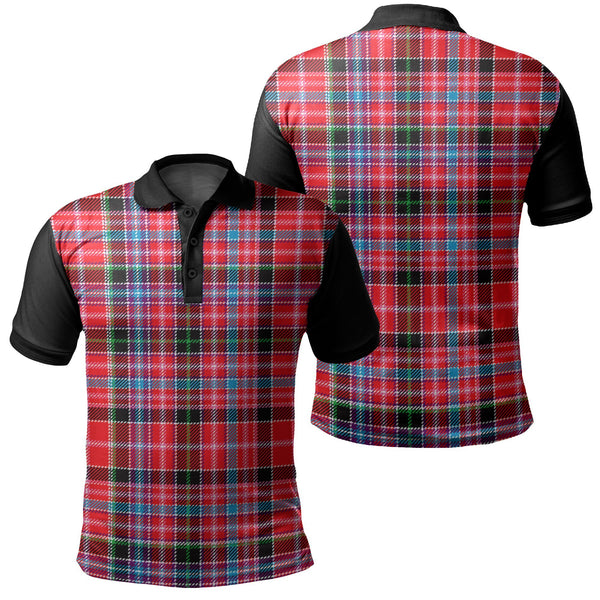 Aberdeen District Tartan Classic Polo Shirt Black Neck Style