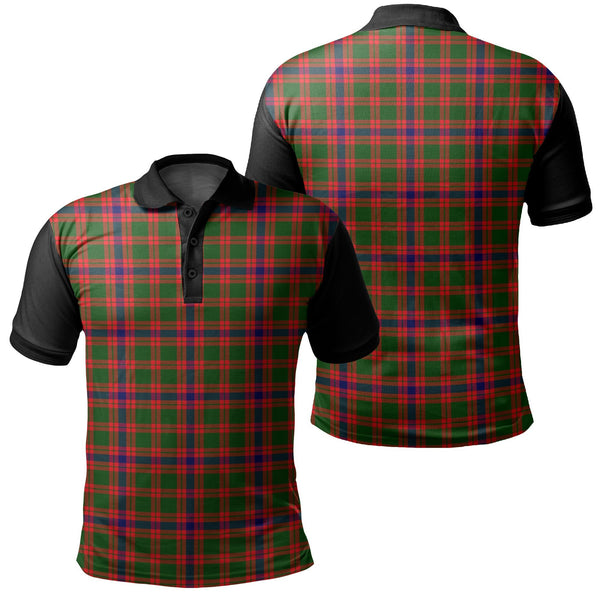 Skene Modern Tartan Classic Polo Shirt Black Neck Style