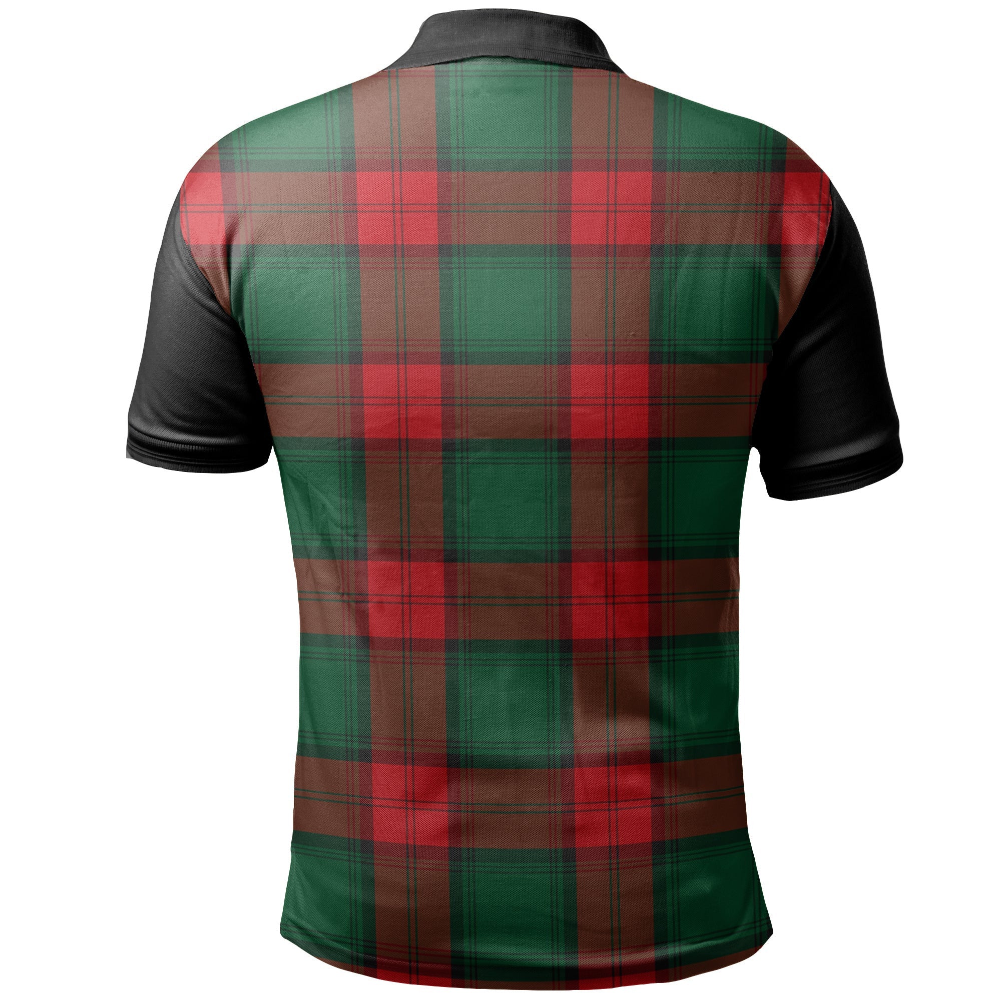 Stewart Atholl Modern Tartan Crest Polo Shirt Black Neck Style