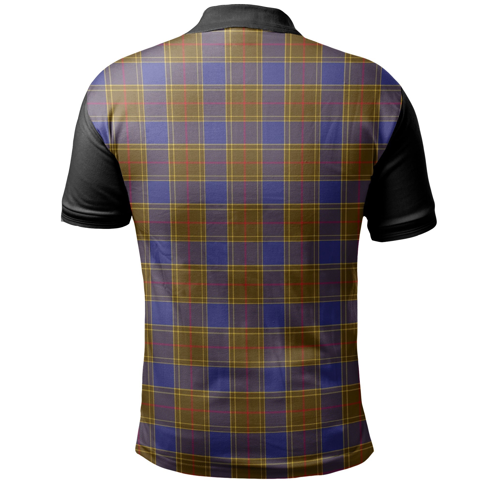 Balfour Modern Tartan Crest Polo Shirt Black Neck Style