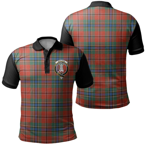 MacLean of Duart Ancient Tartan Crest Polo Shirt Black Neck Style