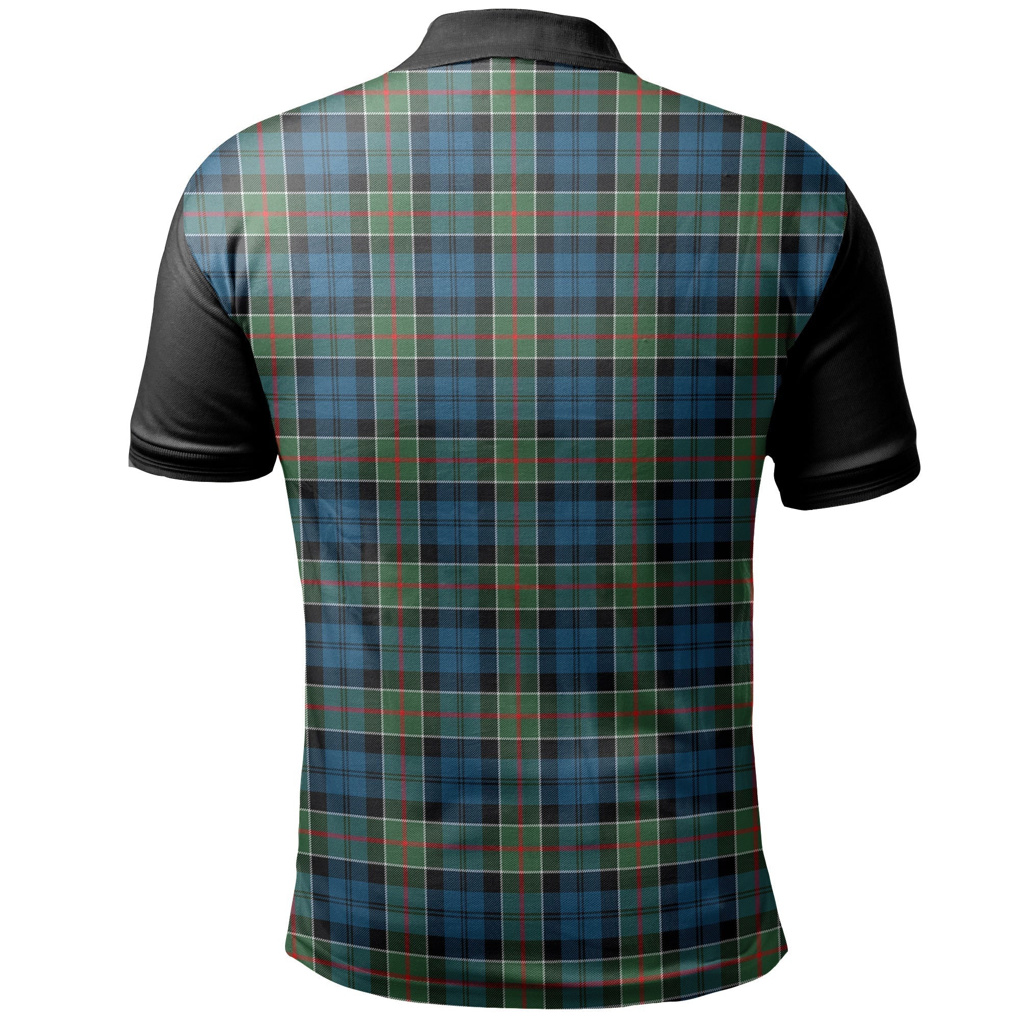 Colquhoun Ancient Tartan Crest Polo Shirt Black Neck Style