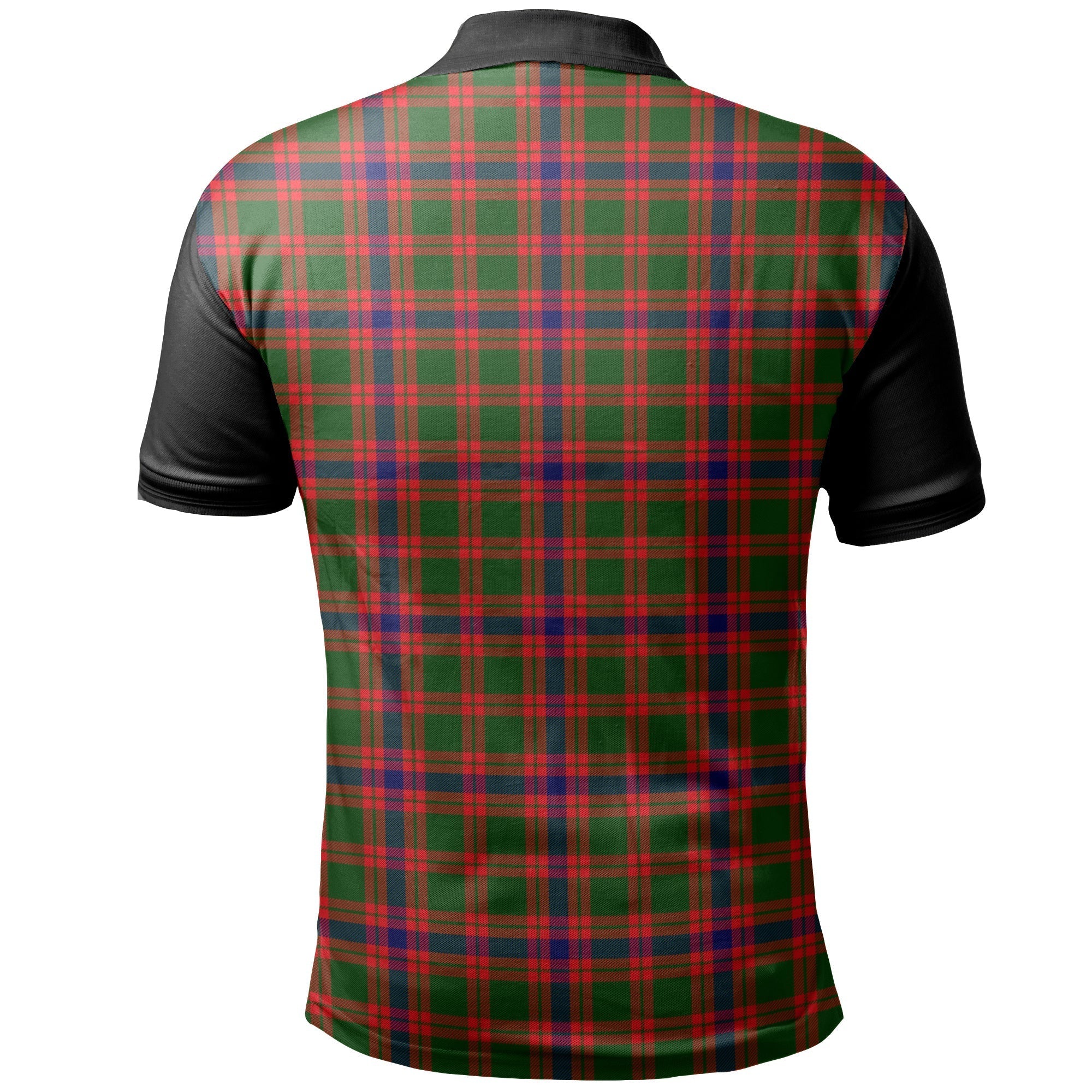 Skene Modern Tartan Crest Polo Shirt Black Neck Style