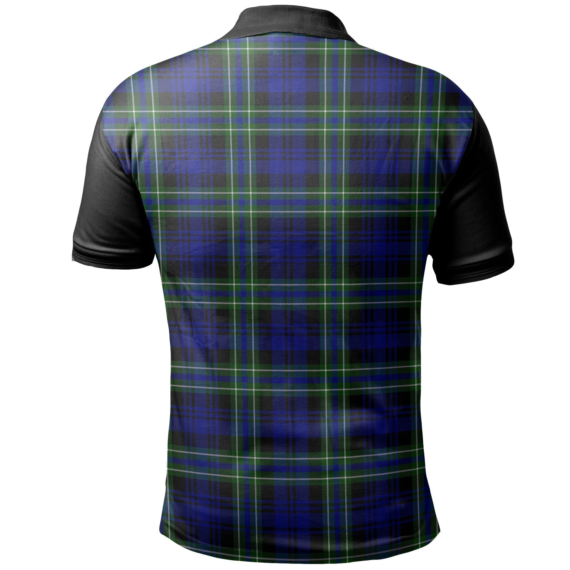 Arbuthnot Modern Tartan Crest Polo Shirt Black Neck Style