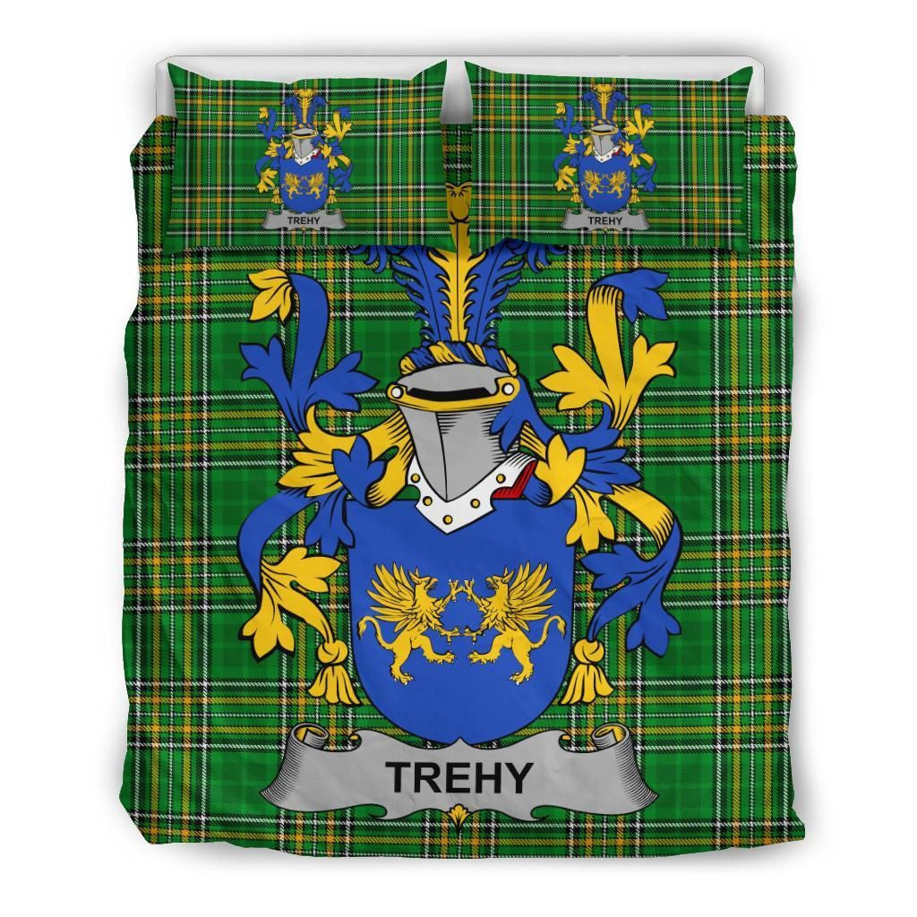 Trehy or O'Trehy Family Crest Ireland Bedding Set Irish National Tartan - Duvet Covers A7