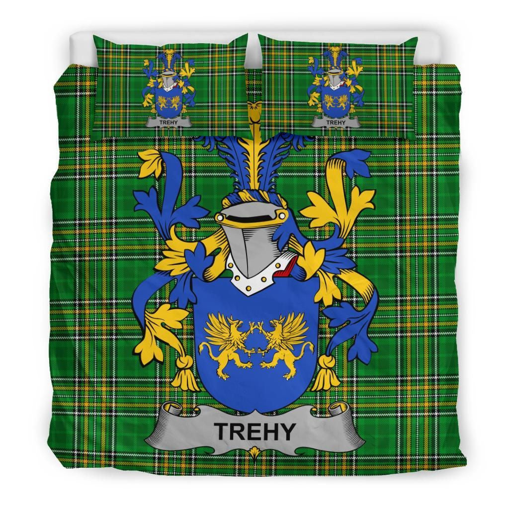 Trehy or O'Trehy Family Crest Ireland Bedding Set Irish National Tartan - Duvet Covers A7