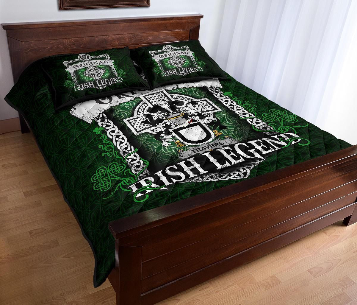 Travers Family Crest Ireland Quilt Bed Set Original Irish Legend