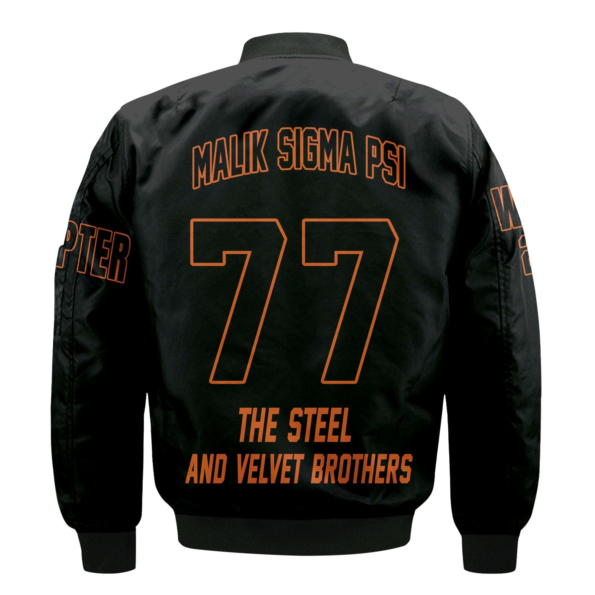 Bomber Jacket - (Custom) Malik Sigma Psi Sleeve Zip Bomber Jacket