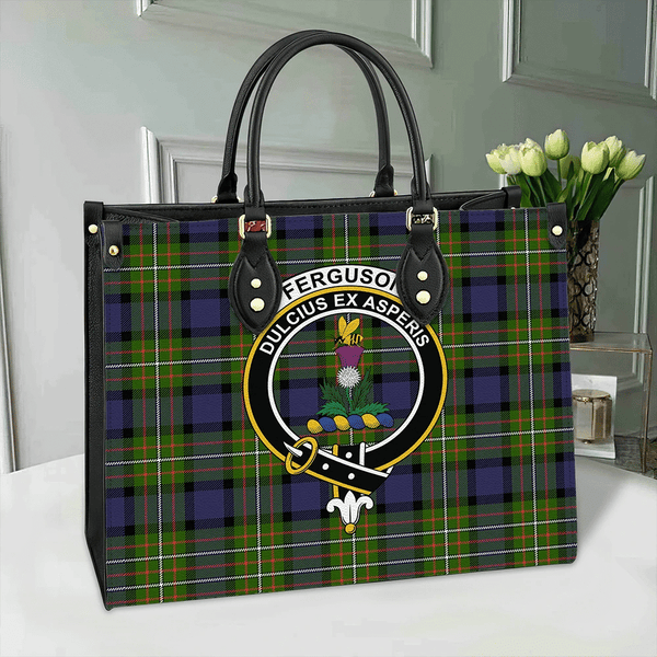 Fergusson Modern Tartan Crest Leather Bag