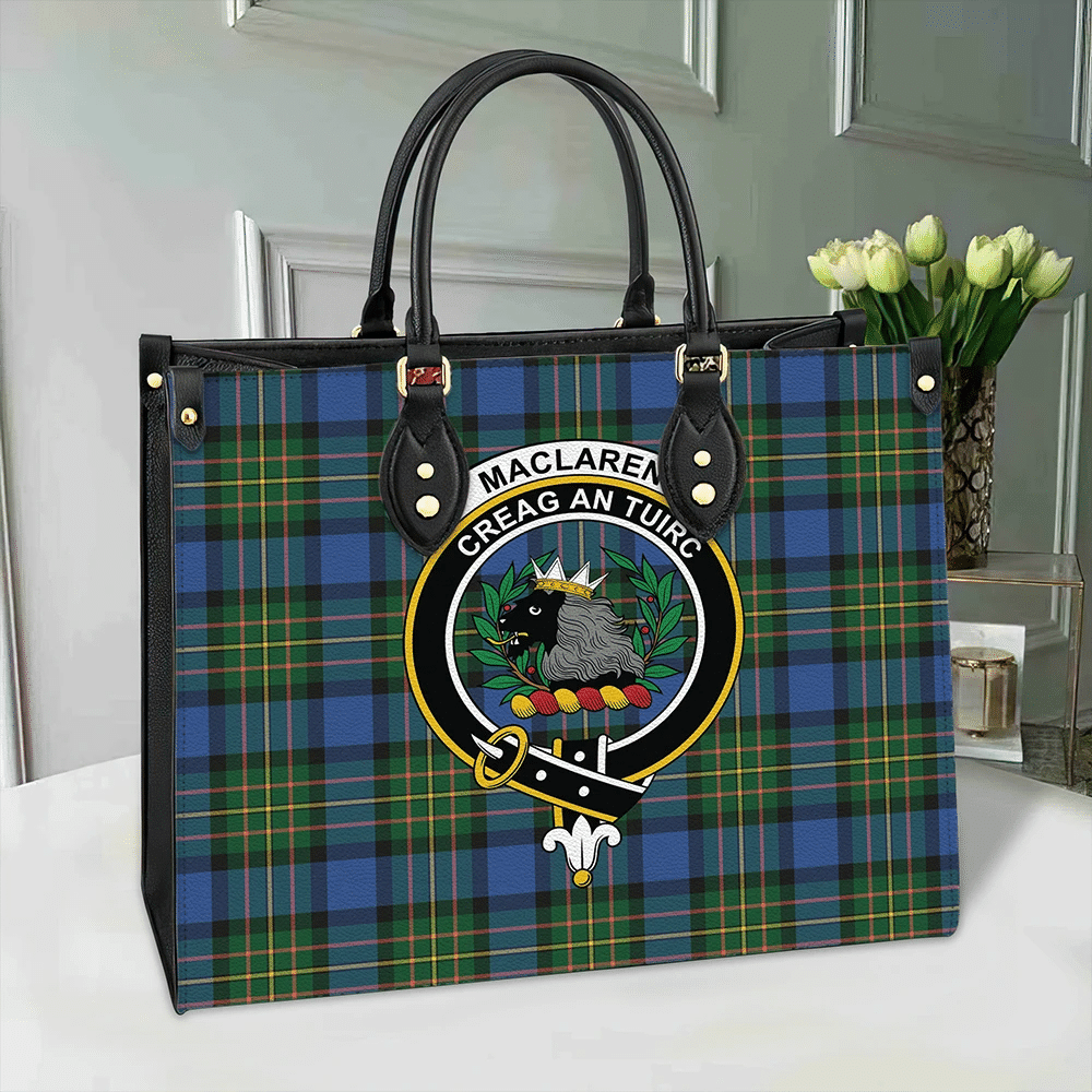 MacLaren Ancient Tartan Crest Leather Bag