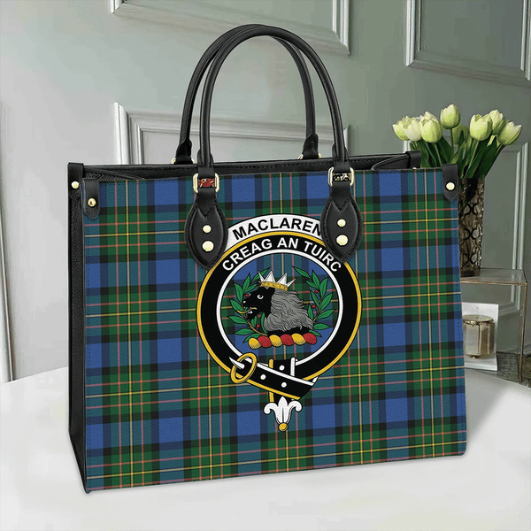 MacLaren Ancient Tartan Crest Leather Bag