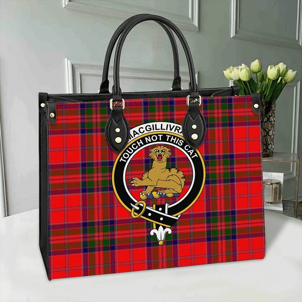 MacGillivray Modern Tartan Crest Leather Bag