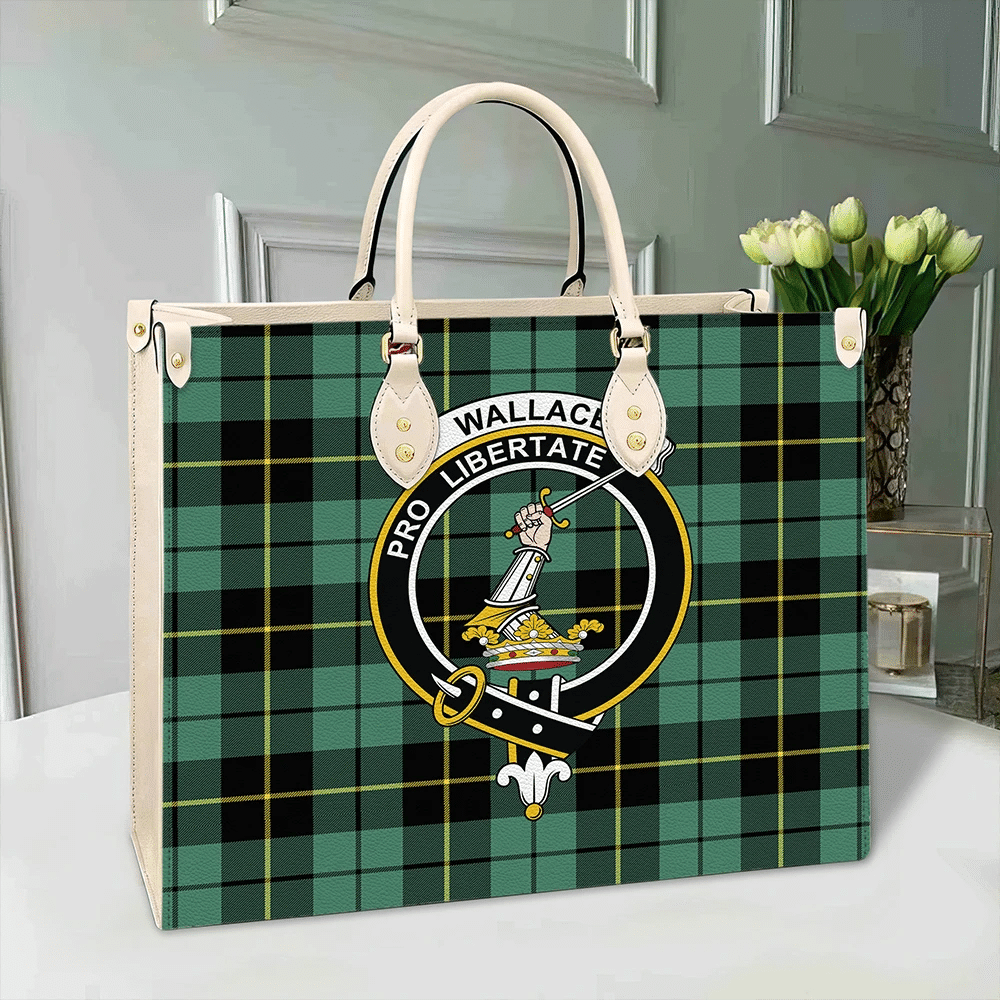 Wallace Hunting Ancient Tartan Crest Leather Bag