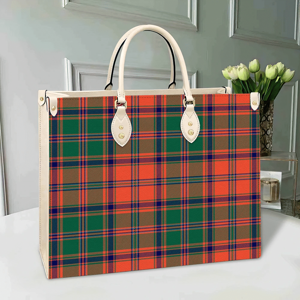 Stewart of Appin Ancient Tartan Leather Bag