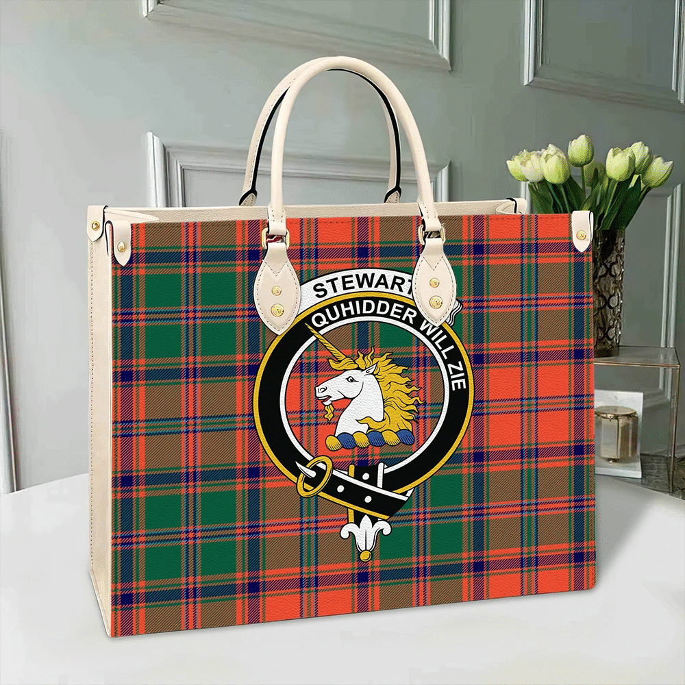 Stewart of Appin Ancient Tartan Crest Leather Bag