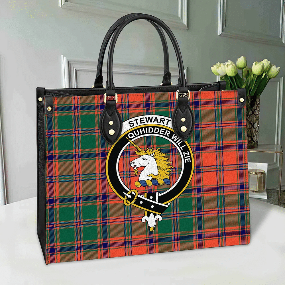 Stewart of Appin Ancient Tartan Crest Leather Bag