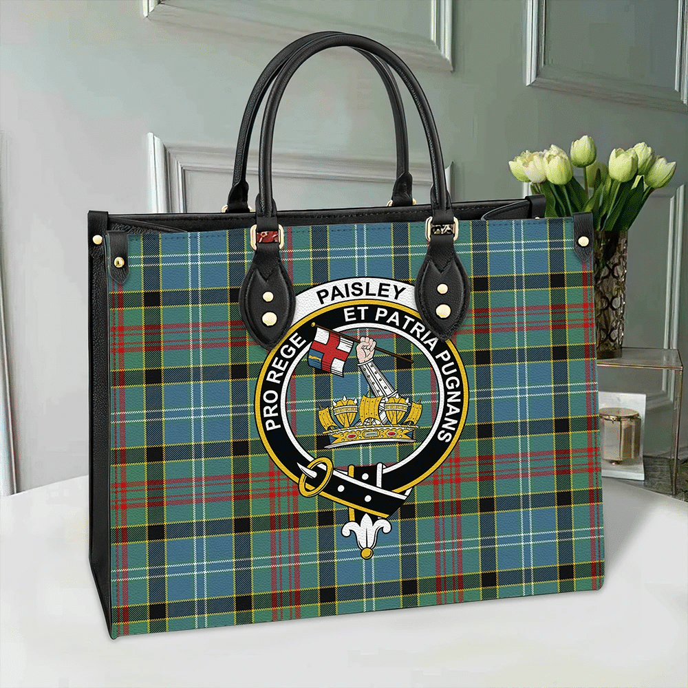 Paisley District Tartan Crest Leather Bag