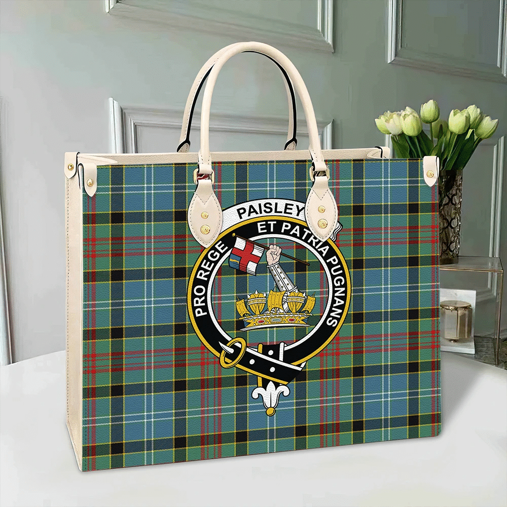 Paisley District Tartan Crest Leather Bag