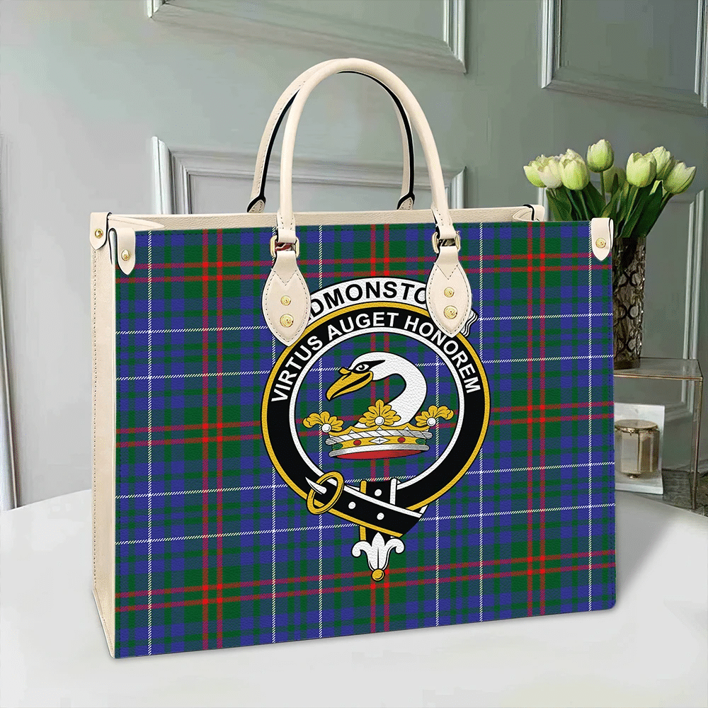 Edmonstone Tartan Crest Leather Bag