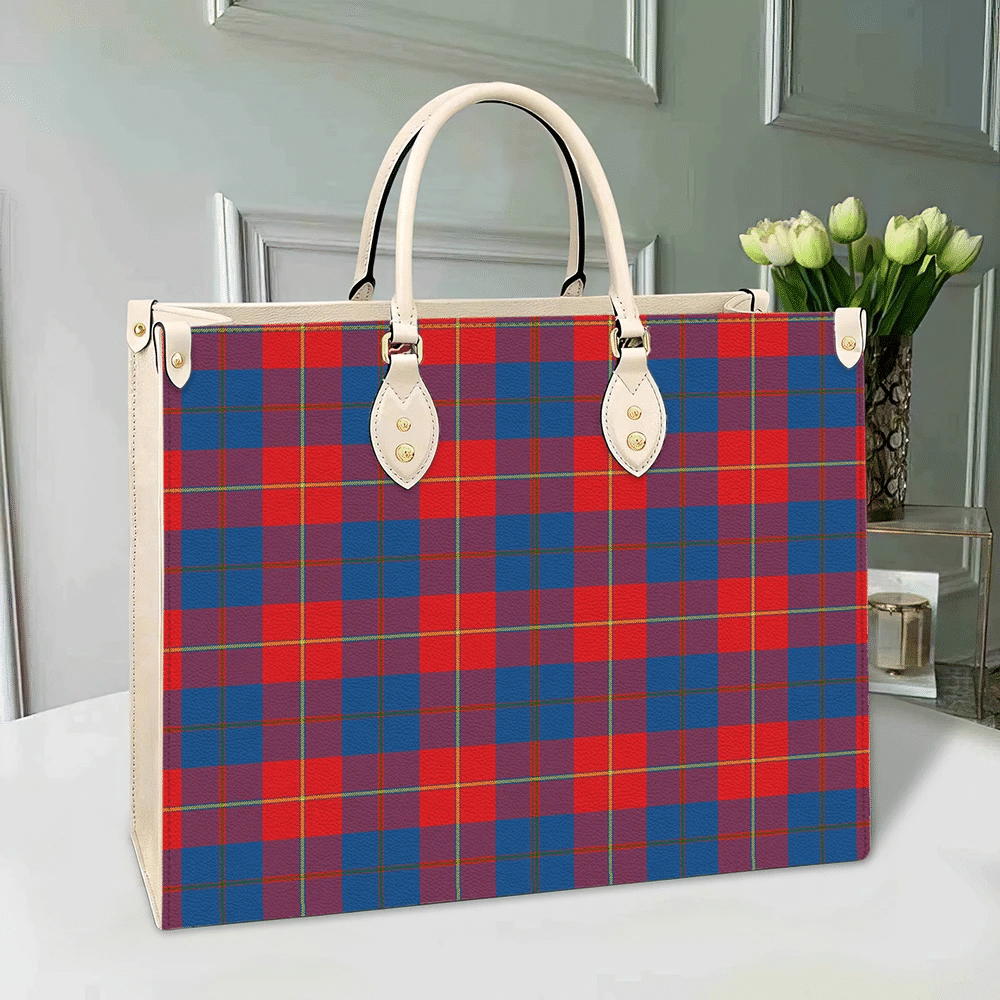 Galloway Red Tartan Leather Bag