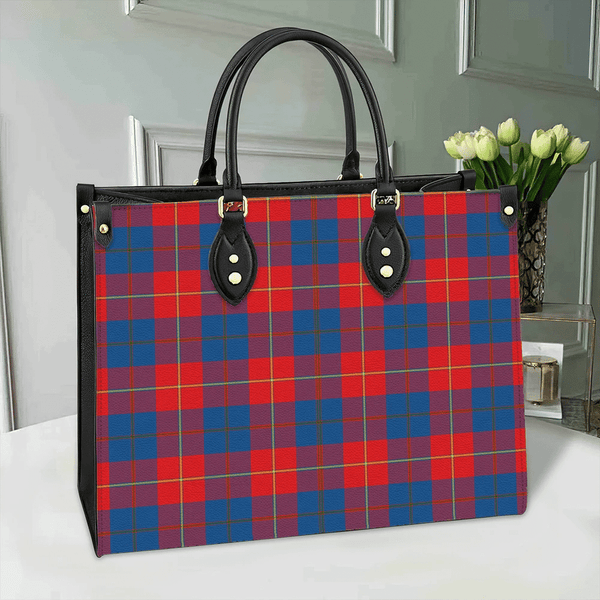 Galloway Red Tartan Leather Bag