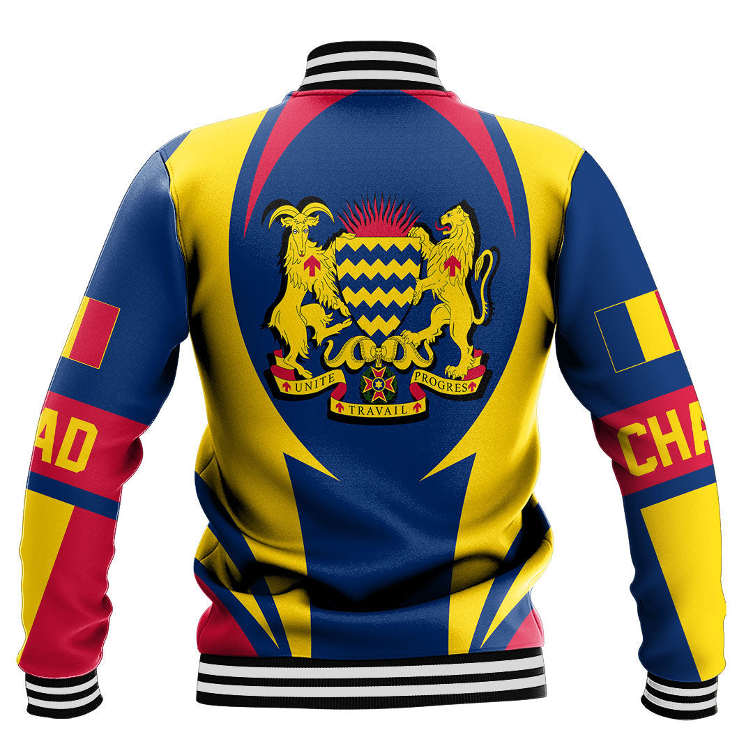 Africa Jacket - Chad Action Flag Baseball Jacket