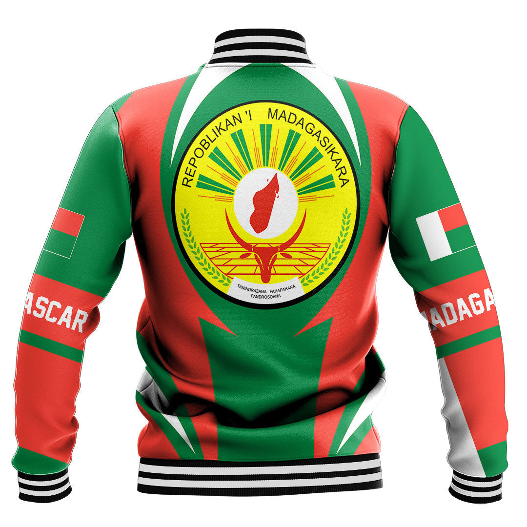 Africa Jacket - Madagascar Action Flag Baseball Jacket