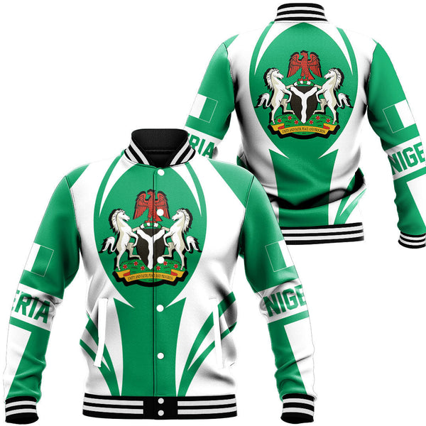 Africa Jacket - Nigeria Action Flag Baseball Jacket