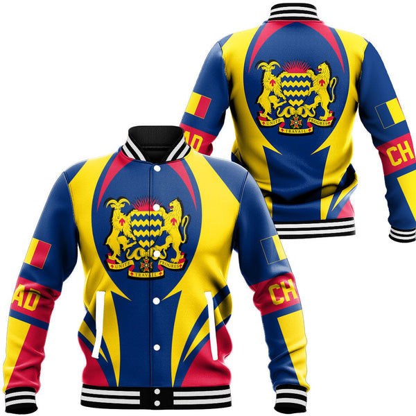 Africa Jacket - Chad Action Flag Baseball Jacket